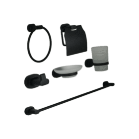 KIT DE ACCESORIOS PARA BAÑO COLOR NEGRO